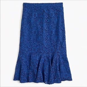J. Crew Blue Lace Skirt